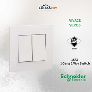 Schneider Electric Vivace 16AX 2 Gang 2-Way Switch 2 Gang 2 Way