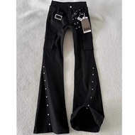 Korea Korea 2026 American High Street Rivets Slimmer Look Black Flared Jeans hiphop Men's Niche Over