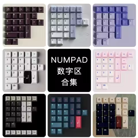PBTFANS Numpad Keycap Custom Cherry Profile PBT Artisan Key Caps for Mechanical Keyboard Gaming Acce