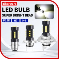 LED Bulb P15D H4 H7 6000K Headlight Universal Headlamp White Bulb Motorcycle Bike Universal Honda Strong Weak Light