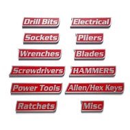12pcs Magnetic Toolbox Drawer Tags Bold Easy-to-Read 3D Magnetic Tool Box Organizer Labels Toolbox W