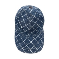 Chanel 藍色牛仔菱格紋 棒球帽