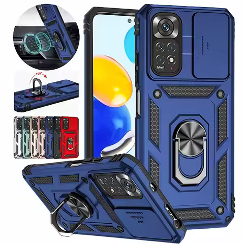 Armor Funda For Xiaomi Redmi Note 11 11S 4G Case Slide Lens Protector Phone Case For Redmi Note11 No