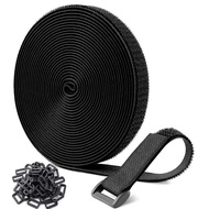 Adjustable fastener cable straps with 24 pcs buckles, reusable cut-to-length securing straps, hook a