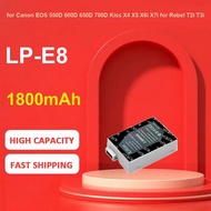 KiKiss Battery for Canon EOS 550D 600D 650D 700D Kiss X4 X5 X6i X7i for Rebel T2i T3i T4i T5i LC-E8E
