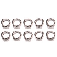 Up Top 10Pcs Hose Clamps Single Ear Stepless Stainless Steel Hose Clamps Cinch Clamps