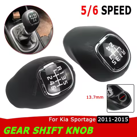 For Kia Sportage 2011-2015 RIO VELOSTER New PU Leather 5/6 Speed Manual Transmission Gear Shift Knob