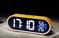 文記 - 電子LED數字 時鐘（14.5厘米）（黄色（椭圆升级温湿度，一键常亮）—送充电线+充电头 ）#M364003006