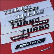 2pcs Mercedes-Benz AMG TURBO/TURBO 4MATIC fender stickers car Sticker Turbo car Logoauto parts Car d