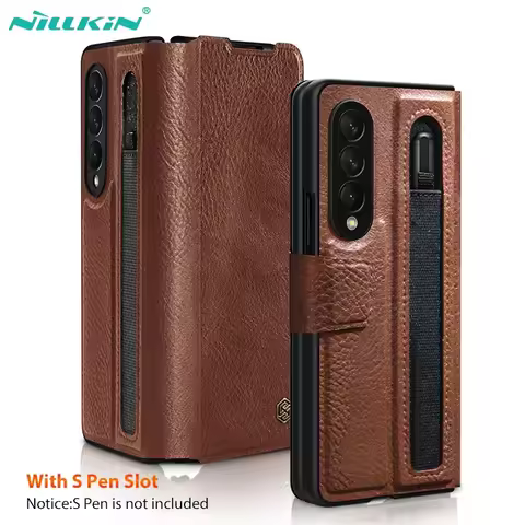 Nillkin Aoge Leather Phone Case Cover On For Samsung Galaxy Z Fold 4 5 6 5G Global ZFold Fold4 Fold5
