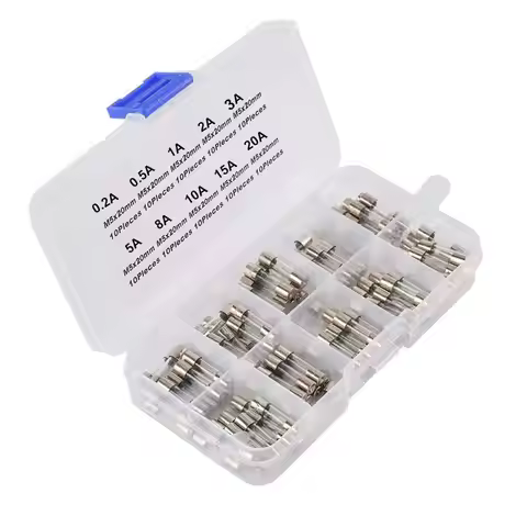 100pcs 5x20mm Quick Blow Glass Tube Fuse Assorted Kit Amp 0.2A 0.5A 1A 2A 3A 5A 8A 10A 15A 20A 250V 