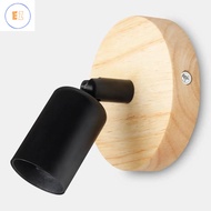 EZ Wood Wrought Iron Wall Lamp Modern Minimalist Wall Lights Fixture E27 For Living Room Home Indoor