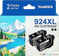 NoahArk 2 Packs 924XL Remanufactured Ink Cartridge Replacement for Epson 924 T924XL High Yeild for E