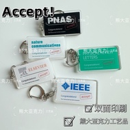 Article Receiving Keychain Scientific Research Acrylic Pendant Academic Journal Student paper Gift C