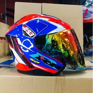 MHR Beatz Honda Repsol HRC Honda Racing Corporation OF622 GP RR Glossy Red Blue Trico RS150 Wave Helmet