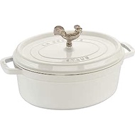 Staub Cast Iron Coq au Vin Cocotte, White, 5.75-quart, (1123102)