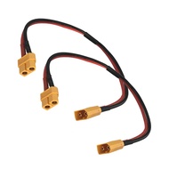 LinsyRC 2-Pack XT60 Connector Plug Extension Cable Male to Female Adapter with 30CM 14AWG Silicone W