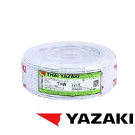 YAZAKI สายไฟ IEC01 THW ขนาด 1 x 2.5 sqmm  YAZAKI สีแดง สีดำ มีหลายสี สายเมน สายแข็ง สายไฟบ้าน เบอร 2