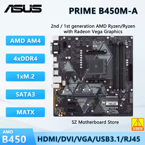 B450 Motherboard AM4 PRIME B450M-A CPU Support ryzen 5 5600 5500 7 5700x 5700G R9 5900X memoria ram 
