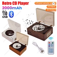 Retro CD Player Rechargeable Wireless Bluetooth 5.0 Speaker Portable Home Music Player USB 3.5mm AUX