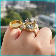 HO Cute Anime Aesthetic Couple Open Ring Adjustable BFF Ring for Women Hip Hop Ring