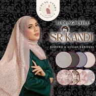 Tudung Ruffle SRIKANDI Printed Collection Sarong & Cucuk Sanggul Premium Cotton Voile + Free Pouch B