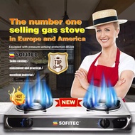 ❦☒✻Double Burner Gas Stove Stainless Steel Automatic Ignition Silver Two Burner Lutuan  Burner Stand