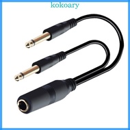 KOK 2x6 35mm 1 4inch to 6 35mm Microphones Cable 2 Mono 6 35mm to 6 35mm Cable