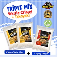 ✨Combo Mix C✨ Tepung Waffle Crispy 2kg + Tepung Takoyaki 1kg