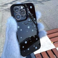Shockproof winter snow pattern glossy gel case for iPhone 17 13 14 15 16 7 XR