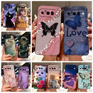 For Google Pixel 10 Pro 5G Case Luxury Butterfly Painted Cover Soft TPU Matte Phone Case For Google 