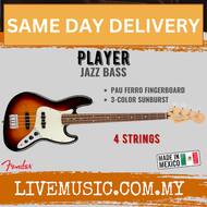 Fender Player Jazz Bass Guitar, Pau Ferro Fretboard - 3-Tone Sunburst