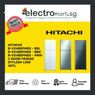 Hitachi  -  2-Door Deluxe Stylish Inverter Refrigerator R-VX480PMS9 BSL/ BBK/ PWH
