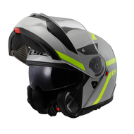 LS2 Helmets FF908 Strobe II Autox Grey H-V Yellow - หมวกกันน็อคยกคาง