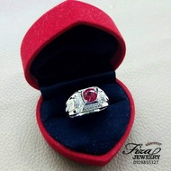 cincin lelaki silver925 permata merah, cincin perak lelaki batu merah, cincin lelaki silver permata,