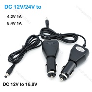 12V 24V Car Lighter power Charger Cable to DC 4.2V 8.4V 16.8v volt 1000mA for 18650 Li-ion LiPo Batt
