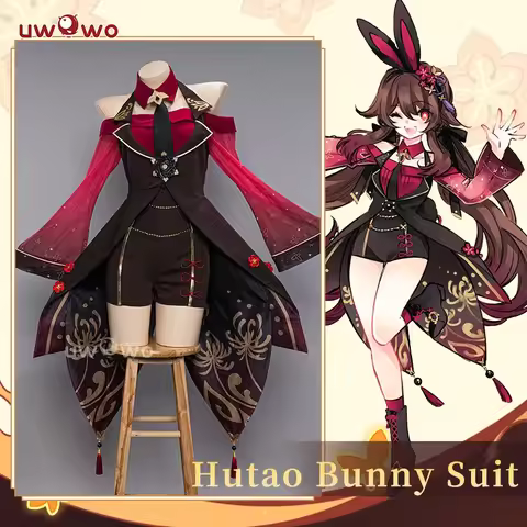 IN STOCK UWOWO Hutao Cosplay Genshin Impact Fanart Hu Tao Bunny Suit Cosplay Cute Ganyu/Kokomi Dress