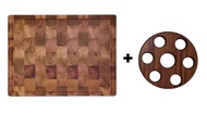 Butcher Block (End Grain) Genuine Mahogany Wood 1.5" x 12" x 16" + 1 Shot Sombrero