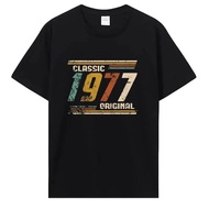 Novelty Awesome Vintage Classic 1977 T Shirt Streetwear Cotton Birthday Summer Style T-shirt Men Tee