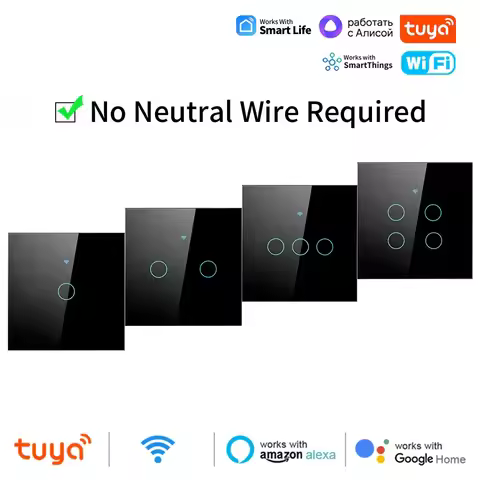 Smart EU Touch Sensor Switch Switches LED Crystal Glass Panel Wall Lamp Light Switch 1/2/3/4Gang No 