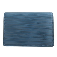 狀況良好 Louis Vuitton Epi M60626 信封 Carte de Visite 藍色 Celeste 卡包 0834 [二手] LOUIS VUITTON