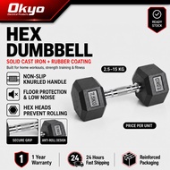 Hexagon Dumbbell 2.5/5/7.5/10/12.5/15 kg Dumbel Dumbell Gym Equipment Angkat Berat Muscle Training 啞
