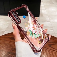 VRQR Cover for Oppo Realme 5 5i 6i 5S C3 C3i Narzo 20A 10A 10 Purple Pink Flower Shockproof Transpar