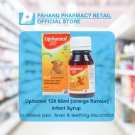 Uphamol 120 60ml (orange flavour) Infant Syrup to relieve pain, fever & teething discomfort