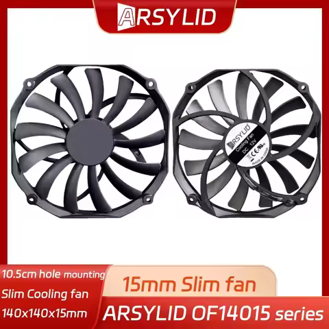 ARSYLID OF14015 14cm ARGB Super Slim Thinckness 15mm Ultra-Thin PWM Temperature Control 140mm Chassi
