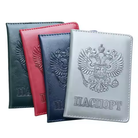 New High Quality Passport Cover for Men Women Travel Passport Case Russia Travel Document Cover SIM 
