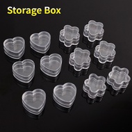 Multi-purpose Transparent Dustproof Storage Tank Mini Love Flower Shape Flip Plastic Storage Box Nec