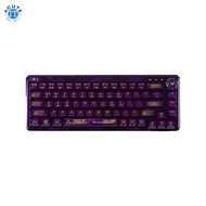 AULA F68  65% Transparent Wired & Wireless Hot-Swappable Mechanical Keyboard Purple