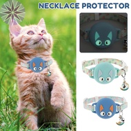 Silicone AirTag Cat Collar Reflective Pet Tracker Collar Dog Tracker with Bell for Cat Dog Night Wal