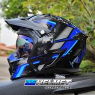 SPYDER CORE FORGE S4 (Black/Blue) DUAL SPORT - SINGLE VISOR (with FREE 2 Visor)